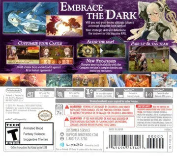 Fire Emblem Fates - Conquest (USA) box cover back